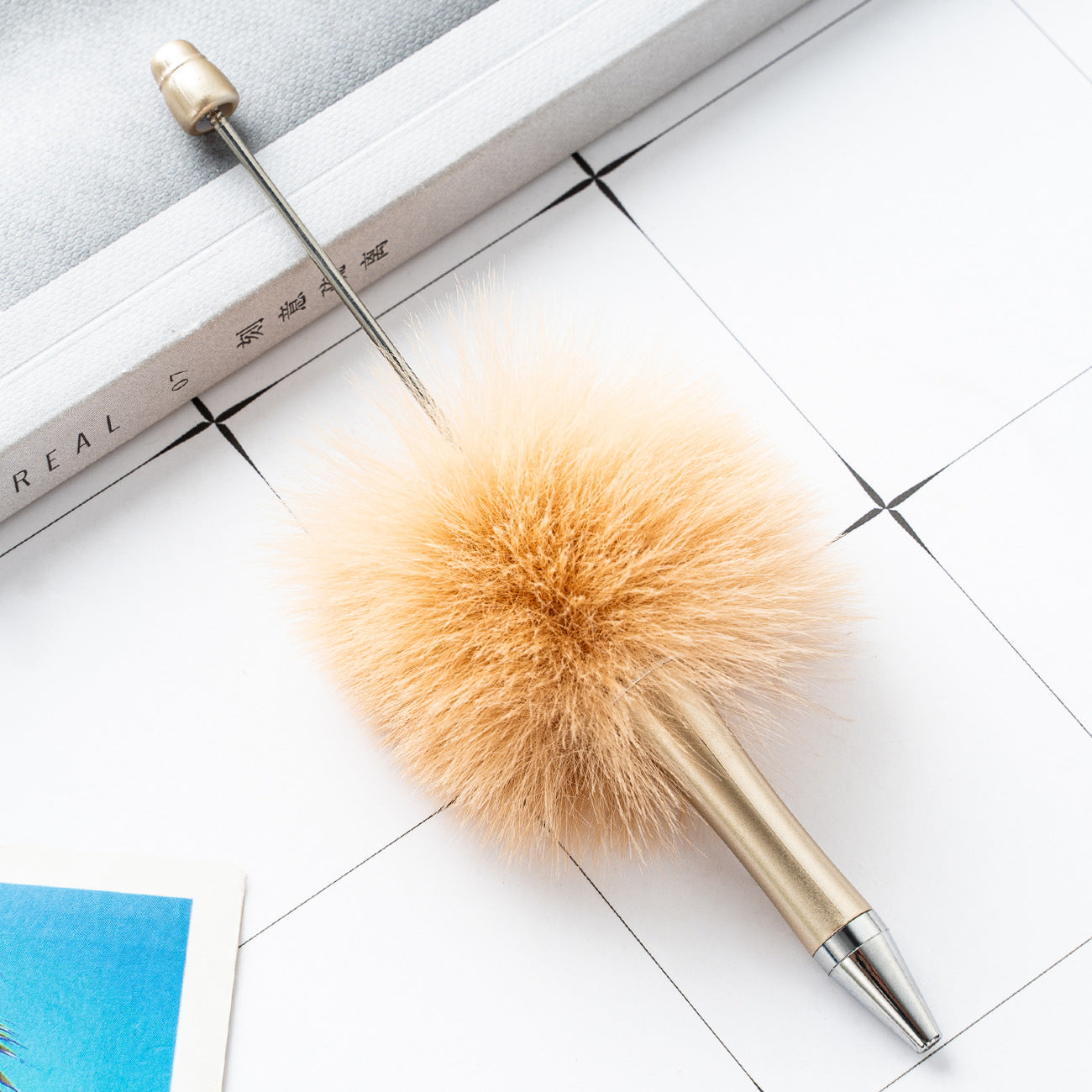 Wholesale Beadable Pens DIY Pompom Beadable Pen